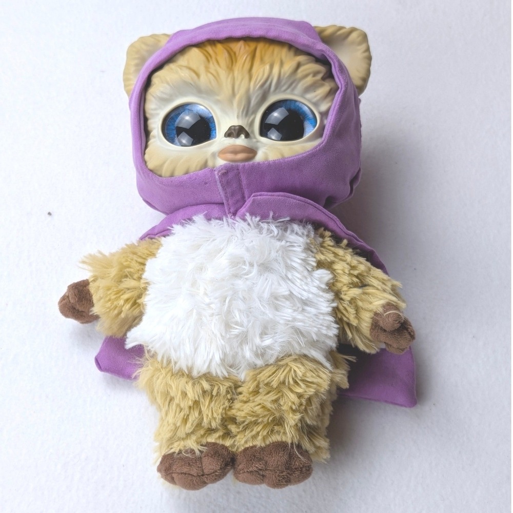 Star Wars Ewok Plush Mattel‎ 8 Inch Tan Purple Hood Collectible HMG59